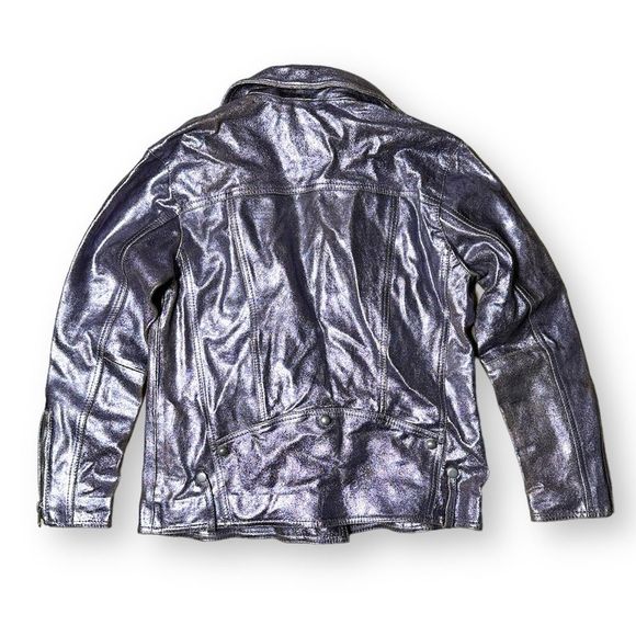 Free People x We The Free Jealousy Metallic Leather Moto Biker Jacket $698 - Picture 2 of 8